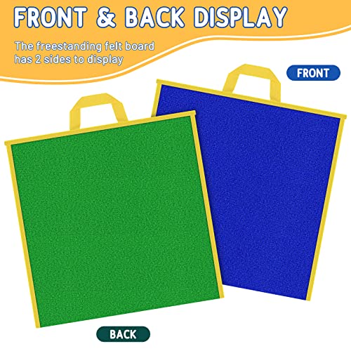 AKAYOK Large Felt Board, 17"x17" Felt Board for Toddlers, Flannel Board for Interactive Storytelling, Visual Schedule & Learning Activities - color: 17" X 17"-double-sided-blue & Green
