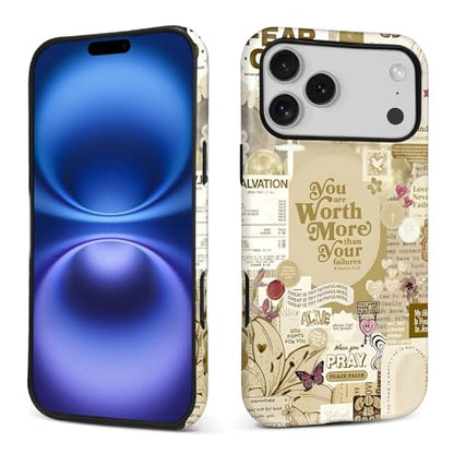 Case for iPhone 17 Pro Max/18 Pro Max,Anti Drop Scratch Frosted Protective Cover Case-Cross Bible Collage Pattern - color: Cross Bible Collage Pattern, size: iPhone 17 Pro Max/18 Pro Max