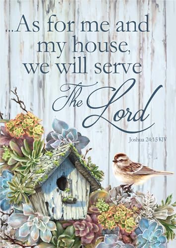 KJV We Will Serve the Lord Card, 1 Count - color: Succulent Birdhouse