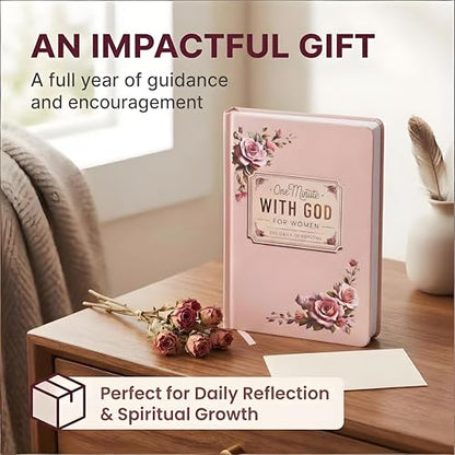 One Minute with God for Women: 2026 Daily Devotional & Prayer Journal - 365 Days Scripture, Reflection & Gratitude with Bible Verses - Christian Gifts for Women, Pink Hardcover