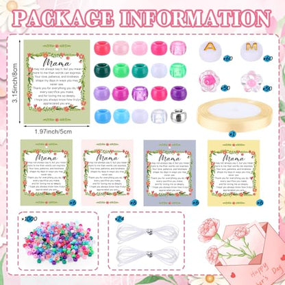 Soulchen 1269 Pcs/24 Sets Mother's Day Beads Bracelets Craft Kit DIY - style: Mother's Day