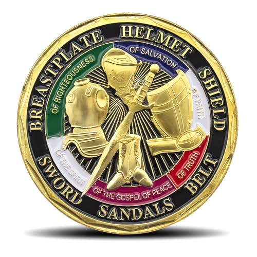 Armor of God Challenge Coin - Detailed Christian Symbolism Design - Inspirational Gift for Faith