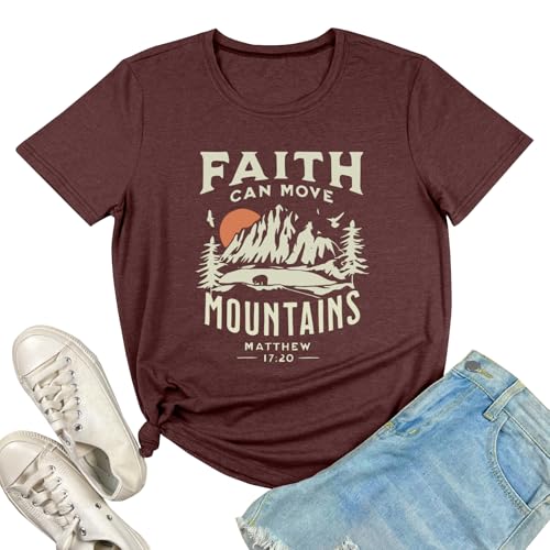 BLACKOO Women Graphic T-Shirts Cute Tees Summer Causal Tops - color: Heather Coffee, size: Small
