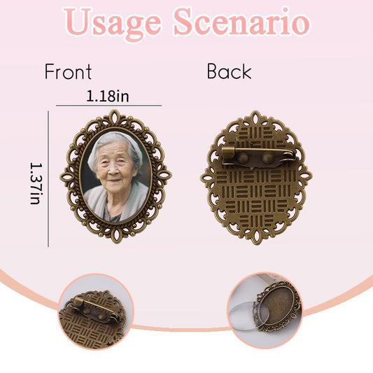 Wedding Double Picture Frame Brooch for Bride Grooms Boutonniece Pin for Wedding Bouquet - color: Color D