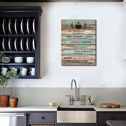 Inspirational Wall Art Scripture Bible Verse Wall Art Christian Canvas Art for Office Bathroom Bedroom Wall Decor Rustic Farmhouse Wall Decor Religious Gifts Be Still and Know that I am God - size: 12x16inch