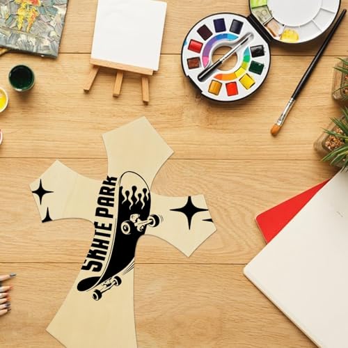 STARVAST 20 PCS 12 Inch Unfinished Wood Cross, Cross Shaped Wood Pieces for Wooden Craft DIY Projects, Halloween and Christmas Decorations