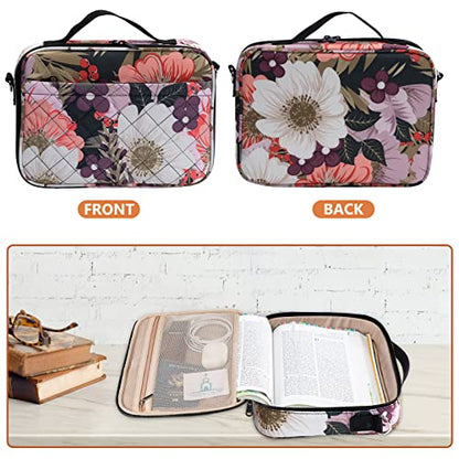 Bible Cover for Women, Large Bible Case with Handles, Bible Bag & Organizer
