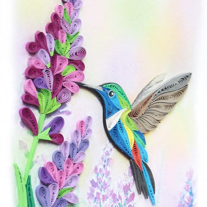 KingKraft Hummingbird Quilling Card, Birthday Card, Anniversary Card for Wife, Husband, Greeting Card for All Occasions, Mothers Day, Valentines Day Card, Thinking of You, Get Well Card - color: Hummingbird