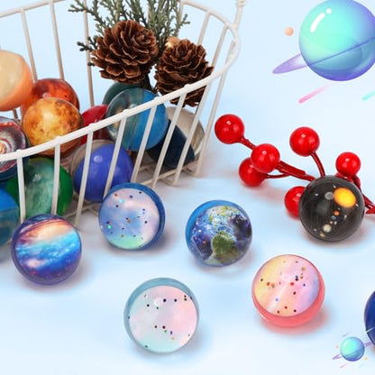 Pllieay 30PCS Galaxy Bouncy Balls, 32mm Space Bouncy Balls Bulk, 30 Styles