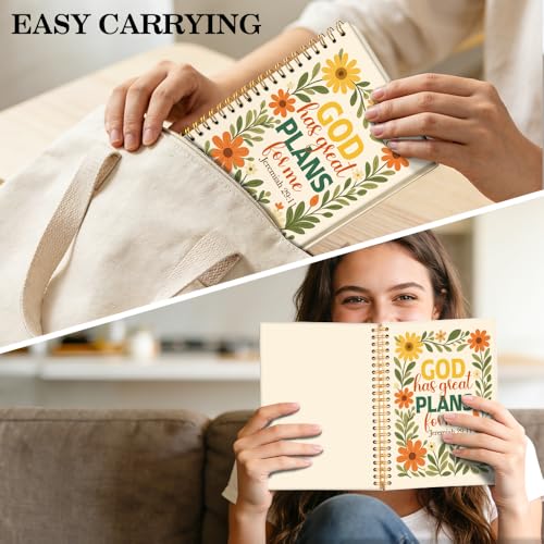 ERHACHAIJIA God Has A Plans for Me Lined Spiral Notebook for Bible Note - color: Yellow