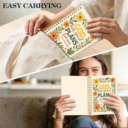 ERHACHAIJIA God Has A Plans for Me Lined Spiral Notebook for Bible Note - color: Yellow