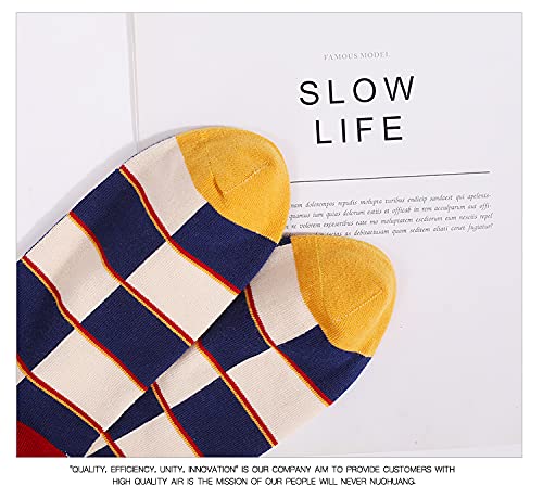 Men's Colorful Striped Dress Socks, 5-Pack Cotton, Sock Size 10-13 - color: Classic Argyle & Pattern Mix