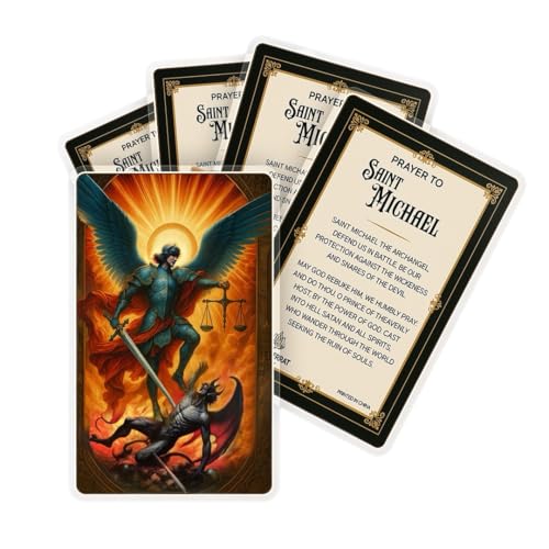 5-Pack Laminated Saint Michael the Archangel Prayer Cards – Catholic Holy Card with Traditional Prayer & Artwork – Durable Handheld size Devotional Keepsakes