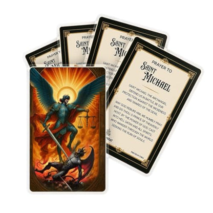 5-Pack Laminated Saint Michael the Archangel Prayer Cards – Catholic Holy Card with Traditional Prayer & Artwork – Durable Handheld size Devotional Keepsakes