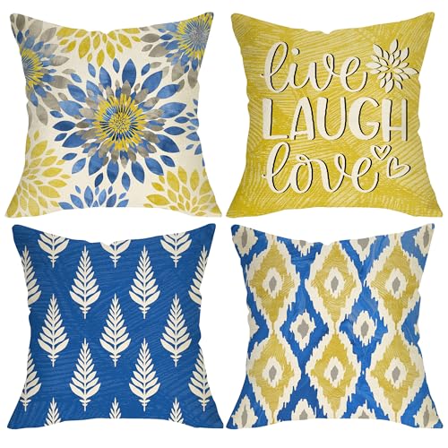 Geometric Dahlia Flower Decorative Throw Pillow Covers - color: Dahlia, size: 18" x 18" (Pack of 4)