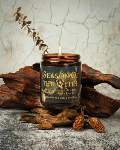Season of The Witch Candle, Samhain Mabon Pagan Sabbat, Honoring The Craft Spirit Thinning Veil Crystal Intention Ritual Spell Witchy Gift. (Season of The Witch) - style: Season of the witch