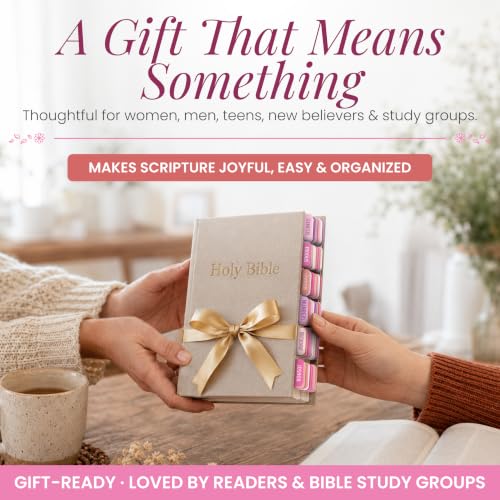 90 Christian Bible Tabs for Women & Kids - Neon Pink - color: Neon Pink