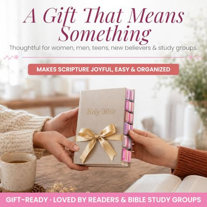 90 Christian Bible Tabs for Women & Kids - Neon Pink - color: Neon Pink