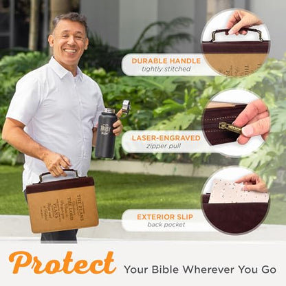 Christian Art Gifts Faux Leather Bible Cover for Men and Grads: I Know the Plans