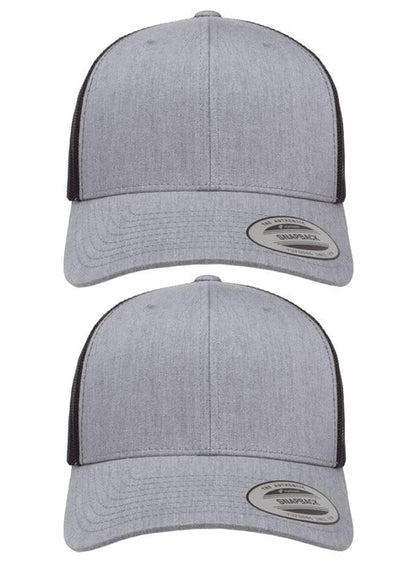 Yupoong Yp Classics Retro Trucker Cap - color: Heather/Black, size: One Size, style: 2 Pack