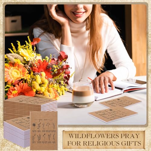 100 Pcs Christian Gifts Bulk Mini Christian Wildflower Notebook