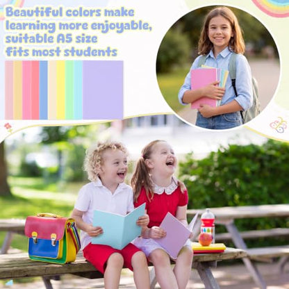 Handepo 100 Pack A5 Composition Notebooks 5"x8" Wide Ruled Notebook - color: Classic Macaron, size: A5