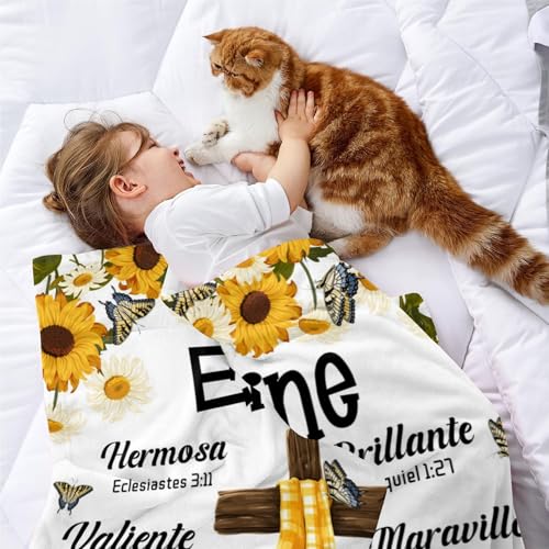 Customized Blankets with Name Personalized Baby Blankets Sunflower Blanket Soft Fleece Bed Throw Blanket for Boys Girls Toddlers Birthday Christmas - color: Design14