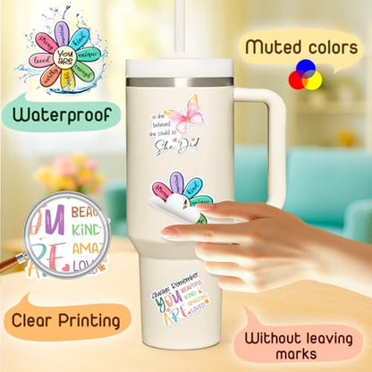 4 Pcs Christian Inspirational Sticker Pack for Women - 3 Inch - color: Inspirational