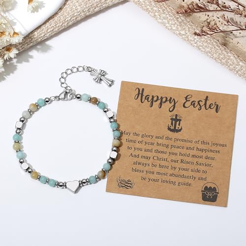 TONY & SANDY Christian Gifts for Women, Religious Cross Bracelet Faith Jewelry, Confirmation Baptism Christmas Birthday Gifts for Women, Unique Gifts for Teens Girls Kids Adults - style: Easter