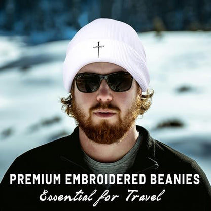 Jesus 3 Nail Cross Hat Christian Cross Beanies Women Hat Embroidery Nail Cross Winter Warm Knit - color: 3 Nail Cross