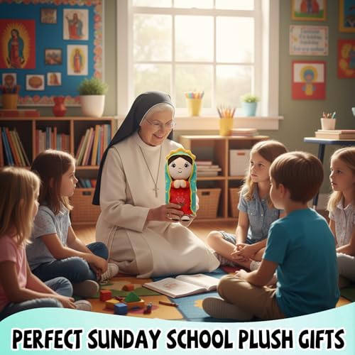 Lady of Guadalupe Doll Plush - Virgin Mary Stuffed Doll Catholic Baby Gifts Religious Toys Baptism Christian Sunday School Religious Gift for Baby Kids Adults Prayer 13 Inch - style: Doll