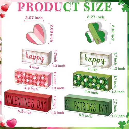 Britimes Tray Block Signs Set, 8Pack, Wooden, Home Kitchen, Day St - style: Valentine's Day and St. Patrick's Day