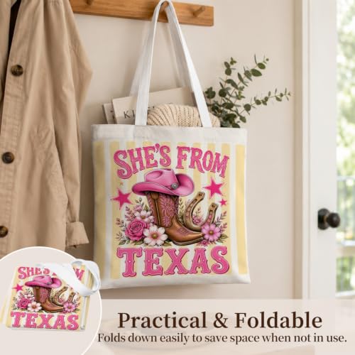 Western Cowgirl Canvas Tote Bag Cowgirl Gifts - color: Western Cowboy Theme 6