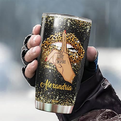 WAZONE Personalized Leopard Sunflower Golden Lips Coffee Tumbler Stainless Steel With Lid 20 30oz Cups Custom Teachers Day Birthday Christmas Thanksgiving Gifts For Teacher From Students - color: Teacher