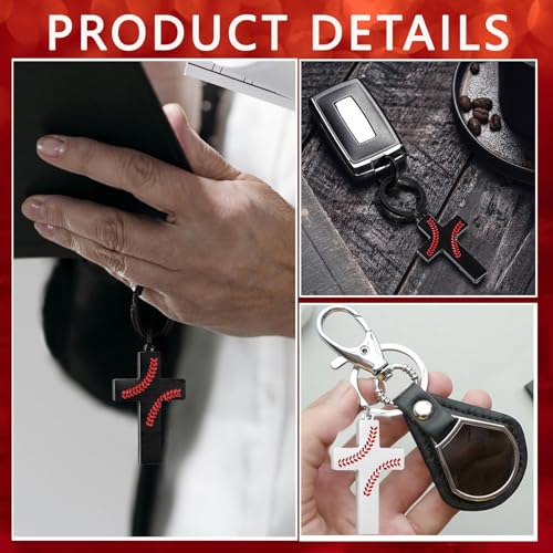 Football/Baseball/Soccer/Basketball Cross Keychain for Men Sport Gifts - color: Black, style: Baseball-joshua 1:9