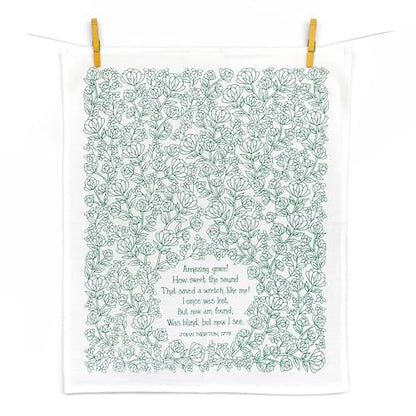 Little Things Studio Tea Towels - Amazing Grace - Pine Green, 20 x 24 Inch - color: Amazing Grace - Pine Green