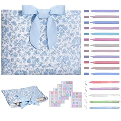 Sadnyy Quilted Bow Bible Cover for Women,Blue - color: Blue