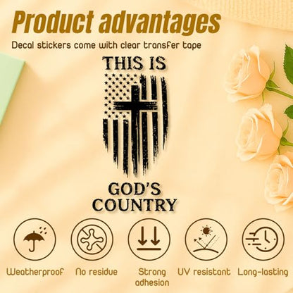 This is God’s Country Christian Car Decal - Jesus Decal for Cars - color: Christian Stickers 8