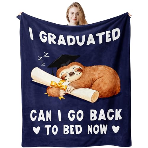 Graduation Gifts for Women Her Him, Graduation Blanket 50"X60" - color: Blue-graduation