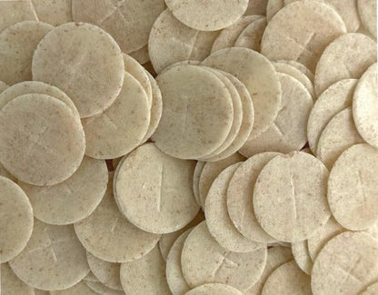 Altar Bread 1 1/8" Whole Wheat Cross Design 200 Communion Hosts