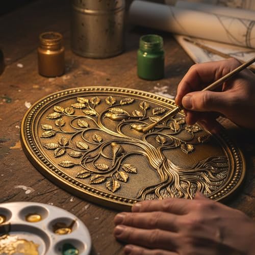 Tree of Life Wall Art Framed Hanging Plaque with Three Relief Birds - color: Tree of Life