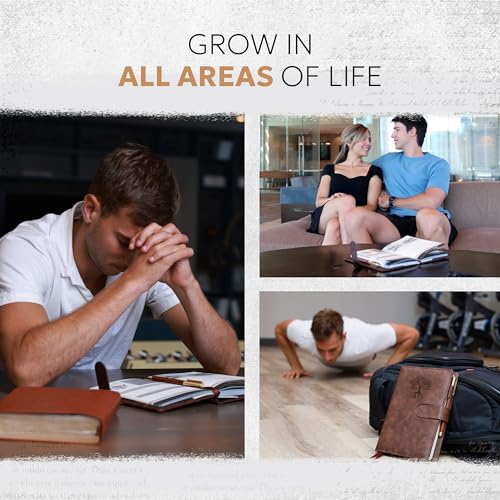 Prazoli Leather Christian Prayer Journal For Men - All Year Bible Journal Scripture Notebook & Daily Gratitude Devotional Planner for Bible Journaling | Religious Jesus Inspirational Gifts for Church - color: Men's Tree of Life