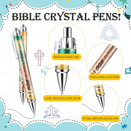 30 Sets Christian Bible Verse Pens Gifts Bulk Pens Bookmarks Religious Favors Prayers Christian Women Gifts Bulk Church Items Scripture Black Ink Ballpoint Stylus Pen(Landscape Style) - style: Landscape Style