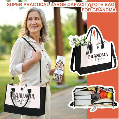 Silkfly 3 Pcs Grandma Thoughtful Gifts Set for Thanksgiving Christmas Day - style: Grandma Life