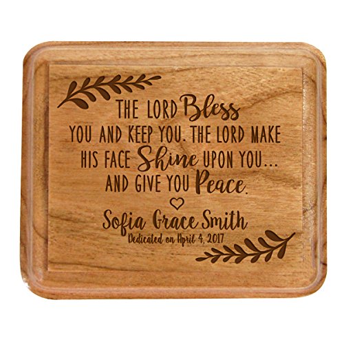 Personalized 1st Holy Communion Keepsake Box Custom Sacraments Baptism gifts By LifeSong Milestones (The Lord Bless You) - color: The Lord Bless You