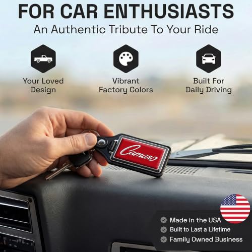 Brotherhood Car Key Chain for Camaro - Classic Models Keychain - color: Red 69 Script
