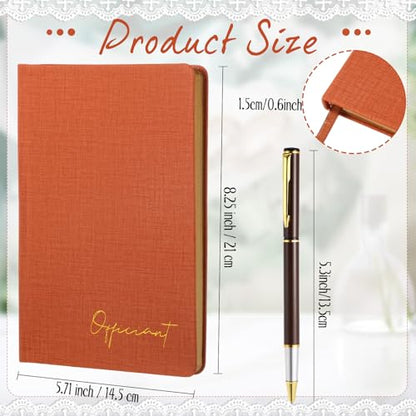Engrowtic Wedding Officiant Book with Pen 5.25x8.25,Brown,Classic - color: Brown, style: Classic