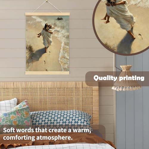 YZSLA Christian Wall Art Decor,Jesus Wall art Hanging Canvas Prints - color: Bible-Beach