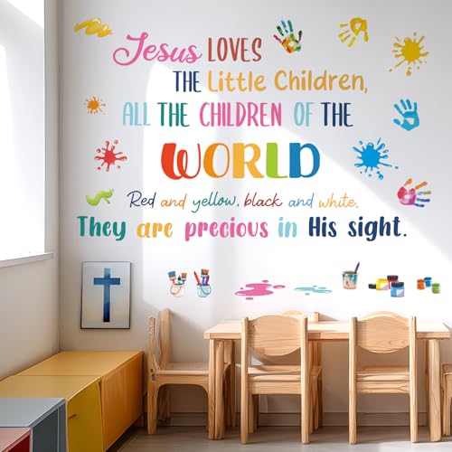 DECOWALL Jesus Loves the Little Children Wall Stickers & Decals (SG2-2514) - color: Christian Hymn