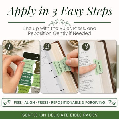 90 Christian Bible Tabs for Women and Men - Green Earth Version - color: Green Earth